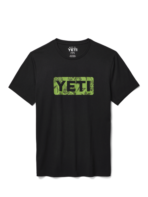 YETI Floral Logo Badge Short Sleeve T-Shirt Black Same Day Delivery