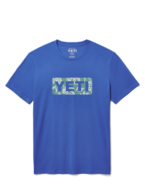 YETI Floral Logo Badge Short Sleeve T-Shirt Cobalt New Arrival